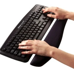 Fellowes PlushTouch - Repose-poignets clavier ergonomique - protection antibactérienne Microban - mousse à mémoire de forme résistante - noir