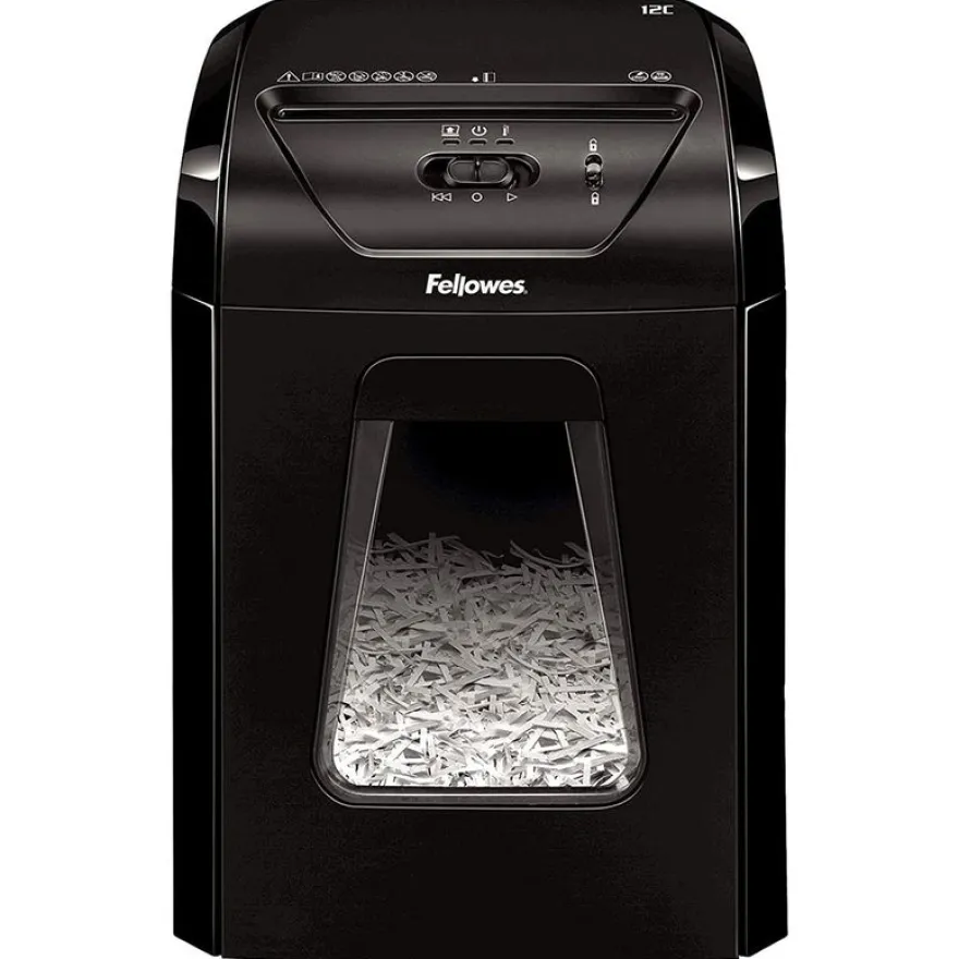 Fellowes Powershred 12C - destructeur de documents coupe croisée -12 feuilles - Corbeille 12 litres