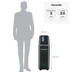 Fellowes Powershred 125Ci - destructeur de documents coupe croisée - 20 feuilles - Corbeille 53 litres - sécurité SafeSense