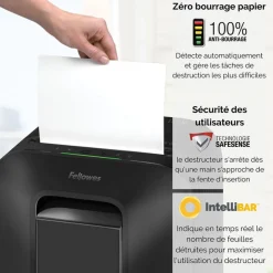 Fellowes Powershred LX200 - destructeur de documents coupe croisée mini-cut - 12 feuilles - Corbeille 22 litres