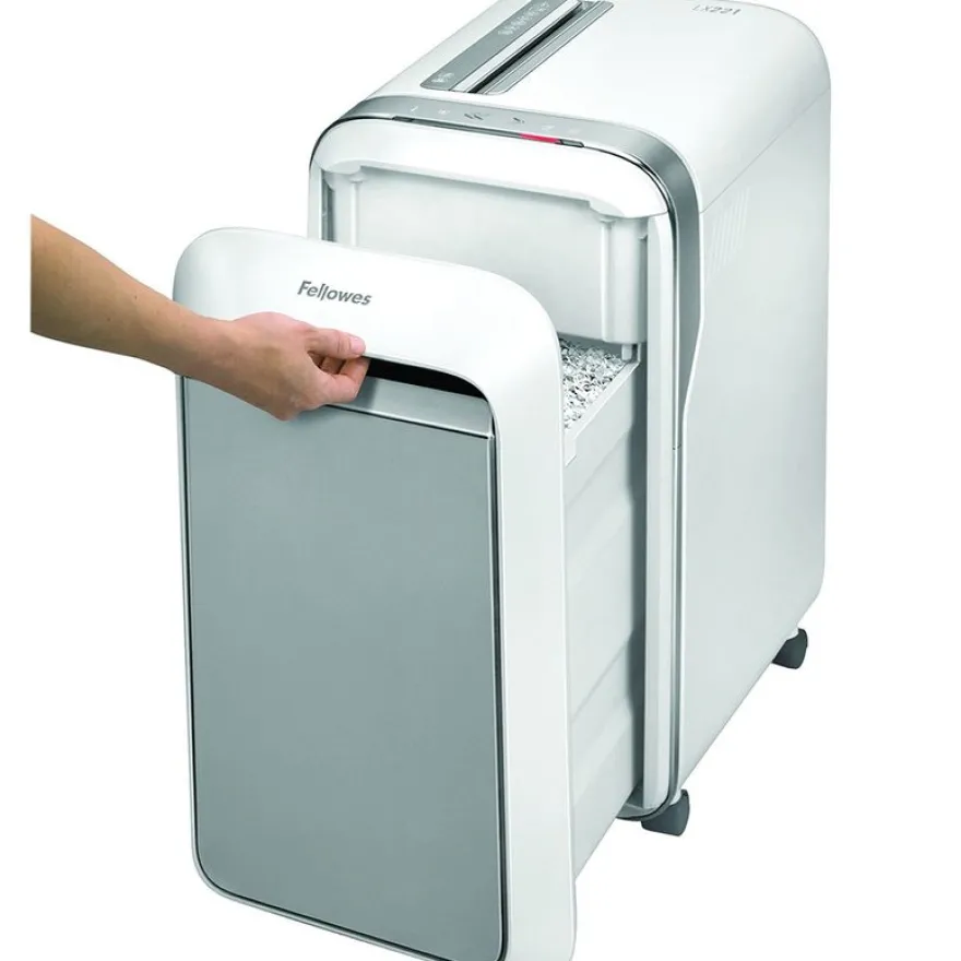 Fellowes Powershred LX221 - destructeur de documents coupe croisée microparticules - 20 feuilles - Corbeille 30 litres - blanc
