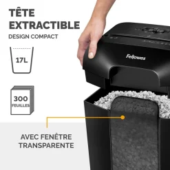 Fellowes Powershred LX41 - Destructeur de documents mini-cut - 8 feuilles - Corbeille 17 litres