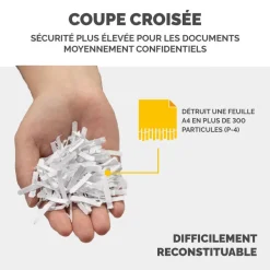 Fellowes Powershred LX25 - Destructeur de documents coupe croisée - 6 feuilles - Corbeille 11,5 litres