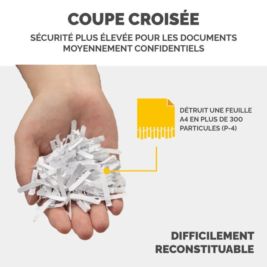 Fellowes Powershred LX25 - Destructeur de documents coupe croisée - 6 feuilles - Corbeille 11,5 litres