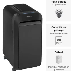 Fellowes Powershred LX220 - destructeur de documents coupe croisée mini-cut - 20 feuilles - Corbeille 30 litres