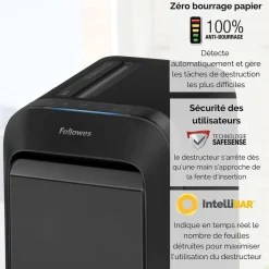 Fellowes Powershred LX220 - destructeur de documents coupe croisée mini-cut - 20 feuilles - Corbeille 30 litres