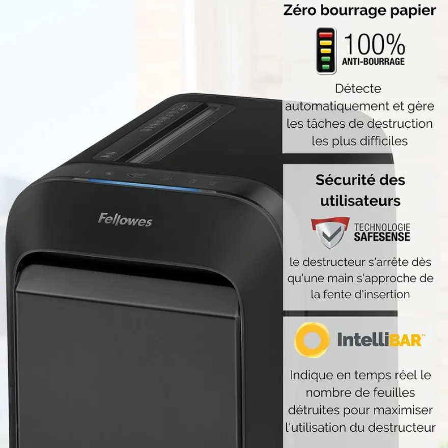 Fellowes Powershred LX220 - destructeur de documents coupe croisée mini-cut - 20 feuilles - Corbeille 30 litres