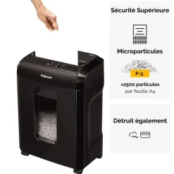 Fellowes Powershred 10M - destructeur de documents coupe croisée microparticules - 10 feuilles - Corbeille 19 litres