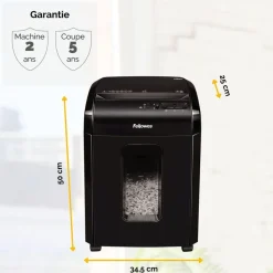 Fellowes Powershred 10M - destructeur de documents coupe croisée microparticules - 10 feuilles - Corbeille 19 litres