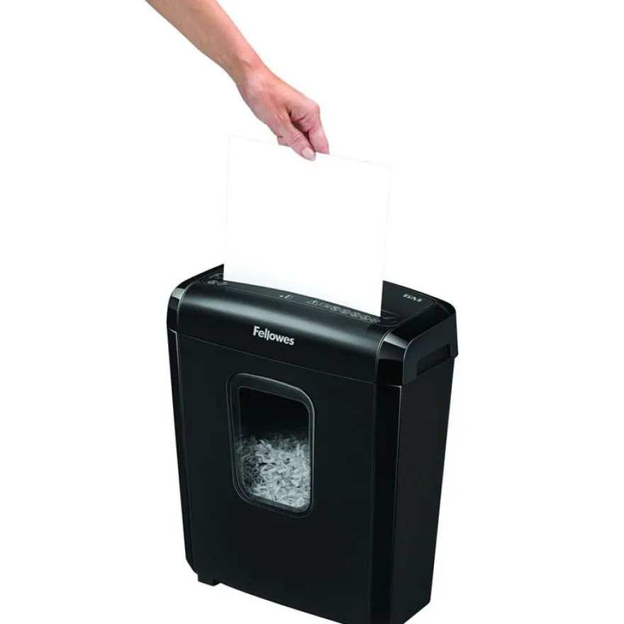 Fellowes Powershred 6M - destructeur de documents coupe croisée mini-cut - 6 feuilles - Corbeille 13 litres