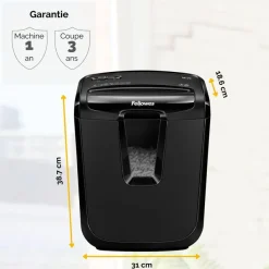 Fellowes Powershred M-7C - destructeur de documents coupe croisée - 7 feuilles - Corbeille 14 litres