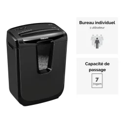 Fellowes Powershred M-7C - destructeur de documents coupe croisée - 7 feuilles - Corbeille 14 litres