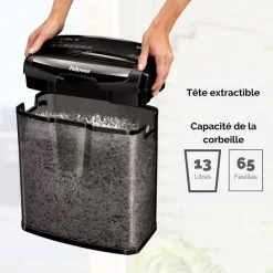Fellowes Powershred M-7CM - destructeur de documents coupe croisée - 7 feuilles - Corbeille 13 litres transparente en maille