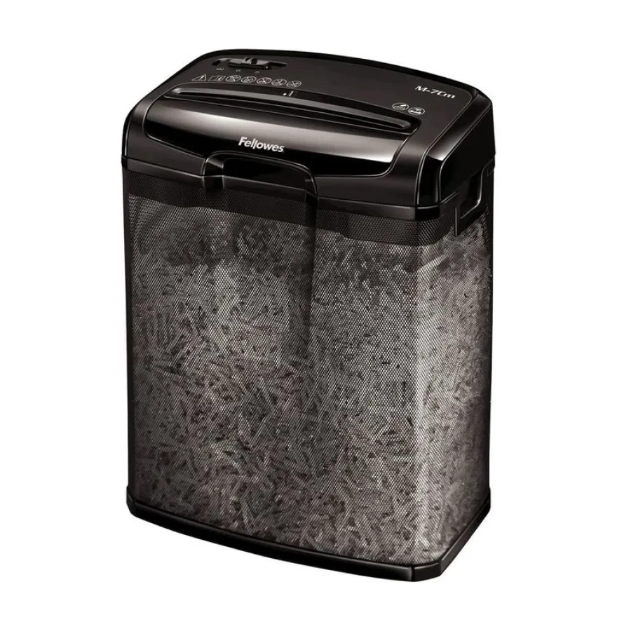 Fellowes Powershred M-7CM - destructeur de documents coupe croisée - 7 feuilles - Corbeille 13 litres transparente en maille
