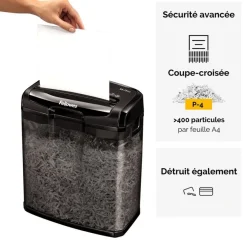 Fellowes Powershred M-7CM - destructeur de documents coupe croisée - 7 feuilles - Corbeille 13 litres transparente en maille