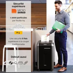 Fellowes Powershred 225Mi - destructeur de documents coupe croisée microparticules - 16 feuilles - Corbeille 60 litres