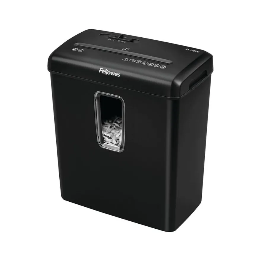 Fellowes Powershred P-30C - destructeur de documents coupe croisée - 6 feuilles - Corbeille 15 litres