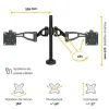 Fellowes Professional Series - Bras porte-écran double jusqu'à 26" - angle et hauteur ajustable