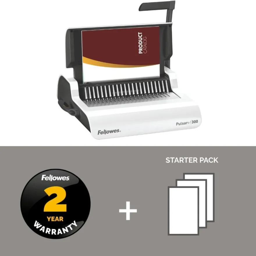 Fellowes Pulsar +300 - machine à relier / relieuse perforeuse manuelle - perfore 20 feuilles - relie 300f