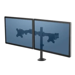 Fellowes Reflex - Bras porte-écran double jusqu'à 30" - réglable en hauteur et en profondeur - système de passe câble intégré - noir