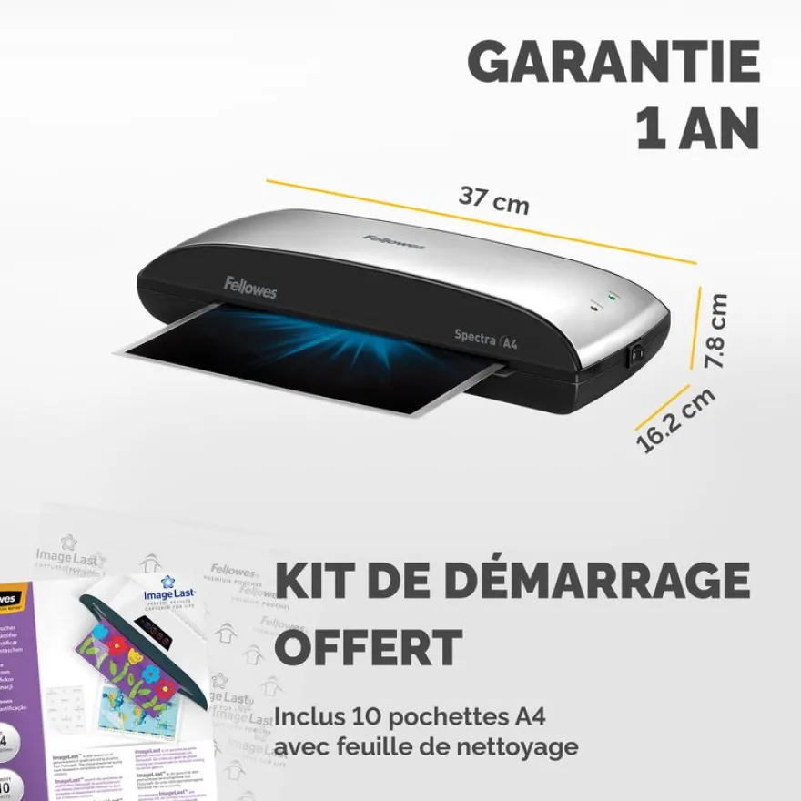Fellowes Spectra A4 - plastifieuse A4 - de 80 à 125 microns - anti-bourrage