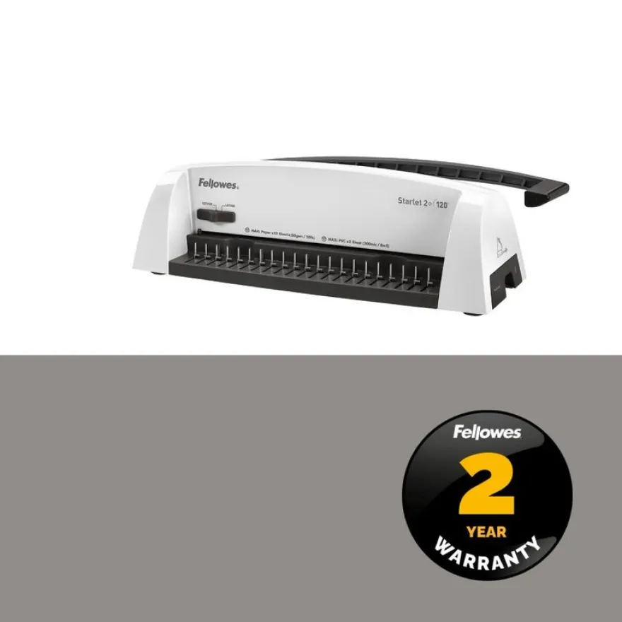 Fellowes Starlet 2+ - machine à relier / relieuse perforeuse manuelle - perfore 12 feuilles - relie 120f