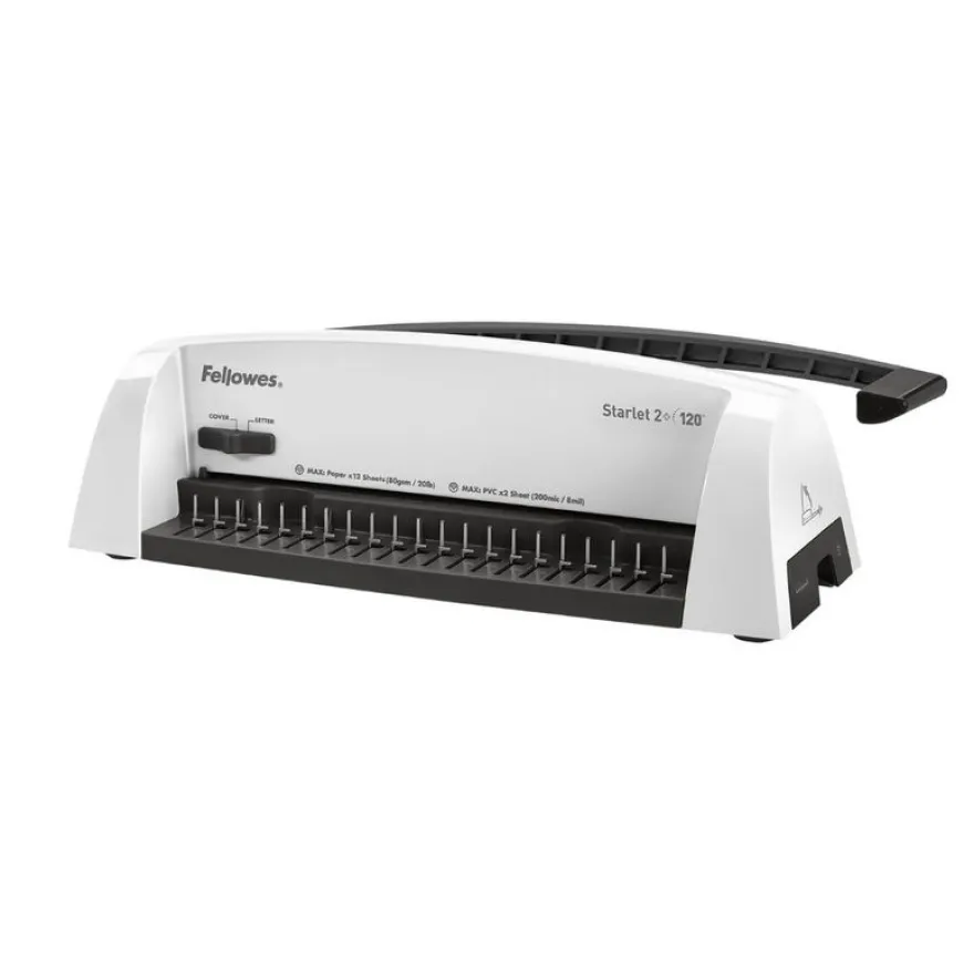 Fellowes Starlet 2+ - machine à relier / relieuse perforeuse manuelle - perfore 12 feuilles - relie 120f