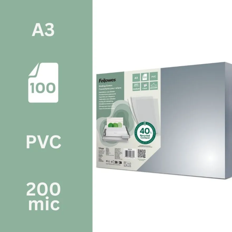 Fellowes Superclear PVC - 100 unités - couverture à reliure PVC