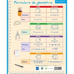 Fiche mémo souple Géométrie - 20,5 x 26,5 cm - Bouchut