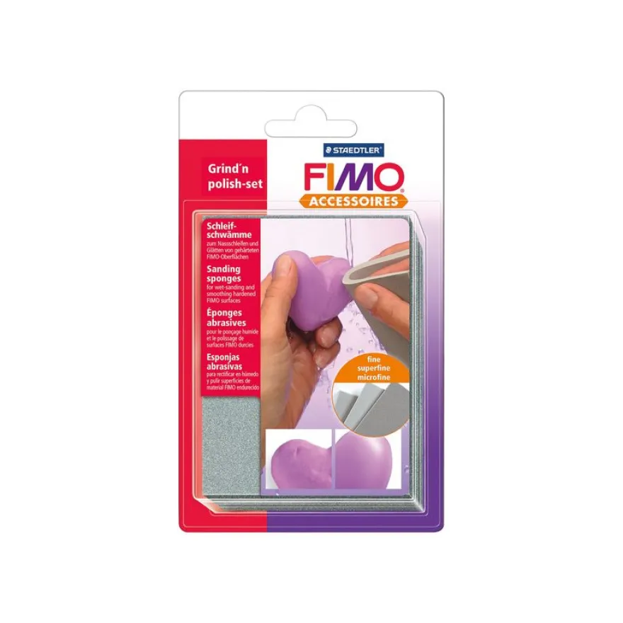 FIMO - 3 éponges abrasives - ponçage et polissage