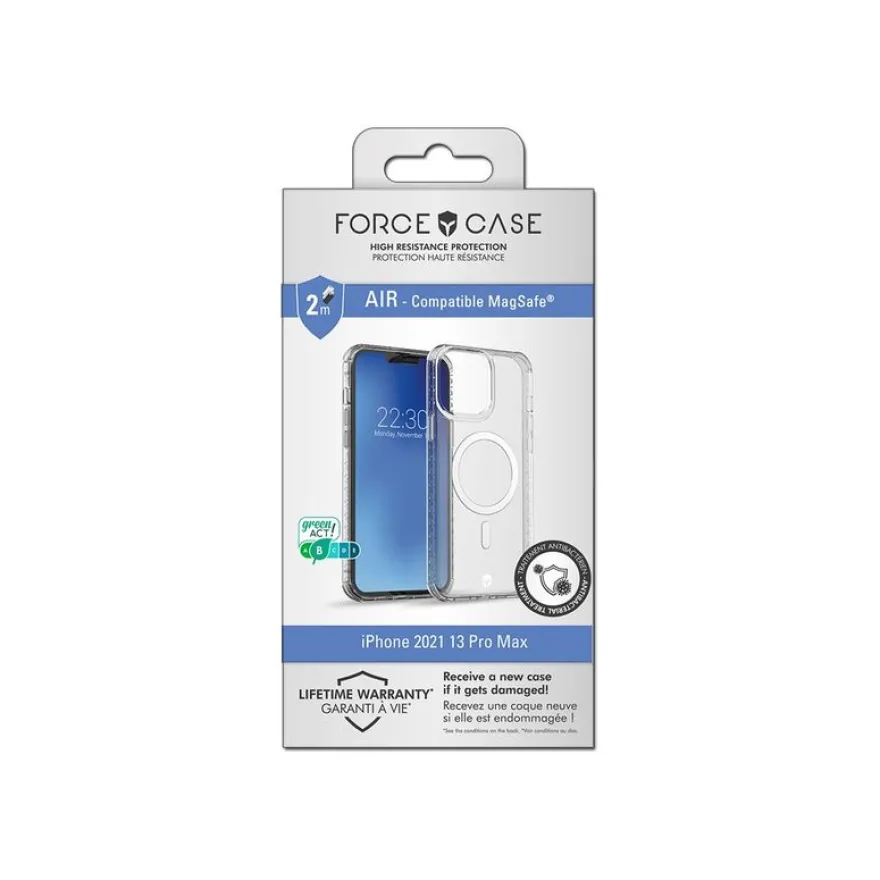 Force Case - coque de protection pour Iphone 13 Pro Max - Compatible MagSafe - transparent