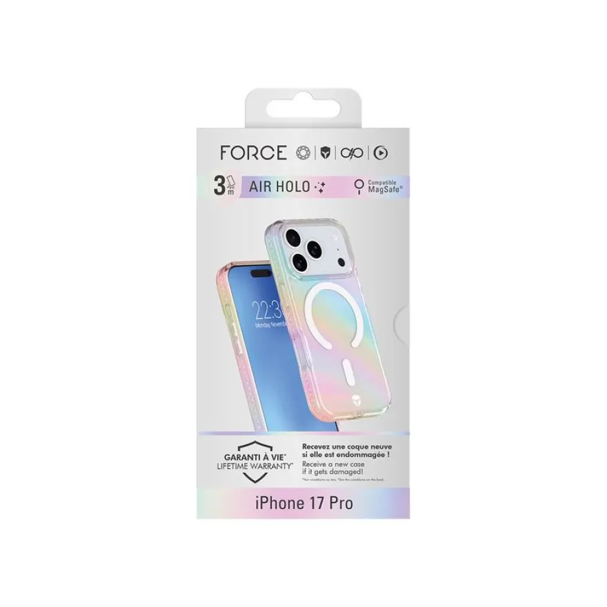 Force Case Air - Coque de protection pour iPhone 17 Pro - holographique transparent