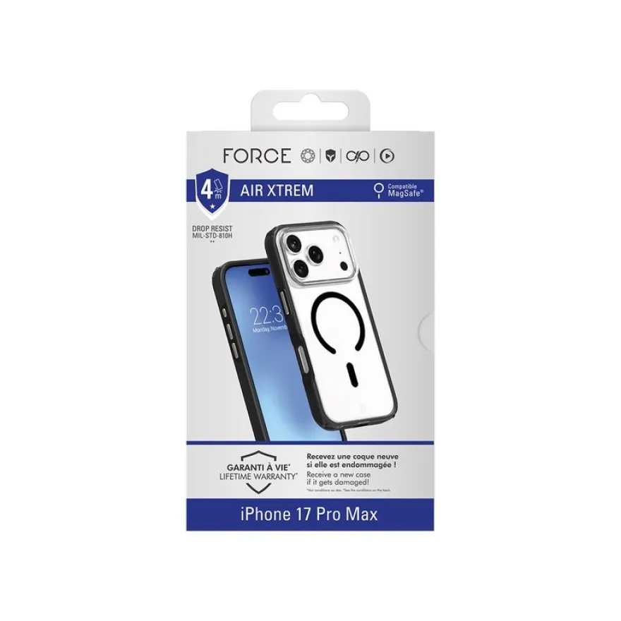 Force Case Air Xtrem Frost - Coque de protection pour iPhone 17 Pro Max - noir