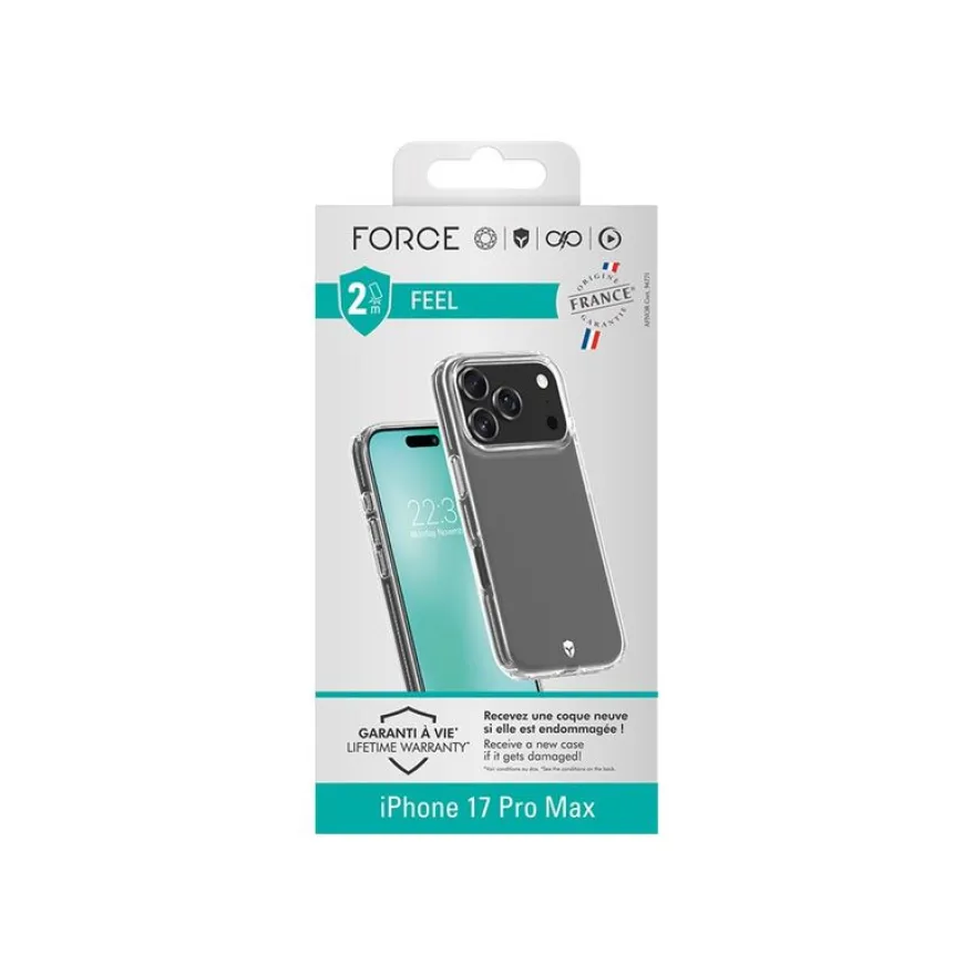 Force Case Feel - Coque de protection pour iPhone 17 Pro Max - transparent