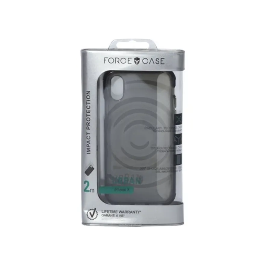 Force Case Urban - Coque de protection pour iPhone X/XS - transparent/gris foncé
