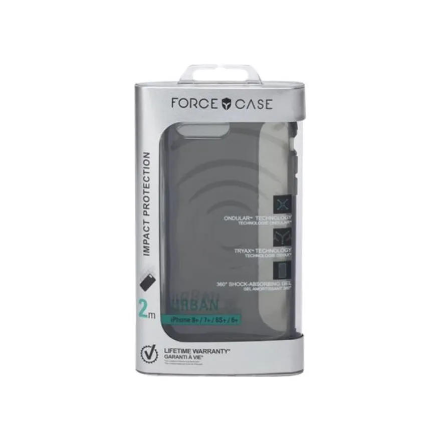 Force Case Urban - Coque de protection pour iPhone 6+/6S+/7+/8+ - transparent/gris foncé