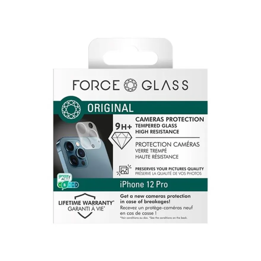 Force Glass Original - protection d'écran caméra - verre trempé pour iPhone 12 Pro - transparent