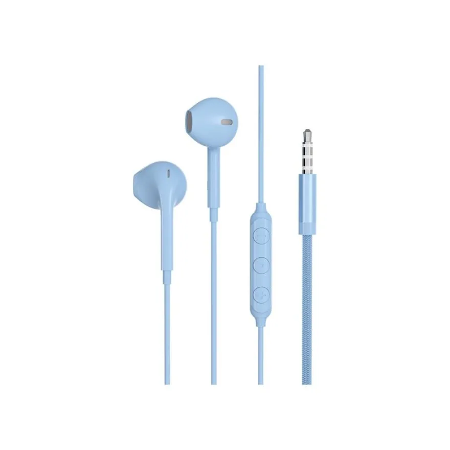 Force Play - Écouteurs avec micro - intra-auriculaire - filaire - jack 3,5mm - bleu