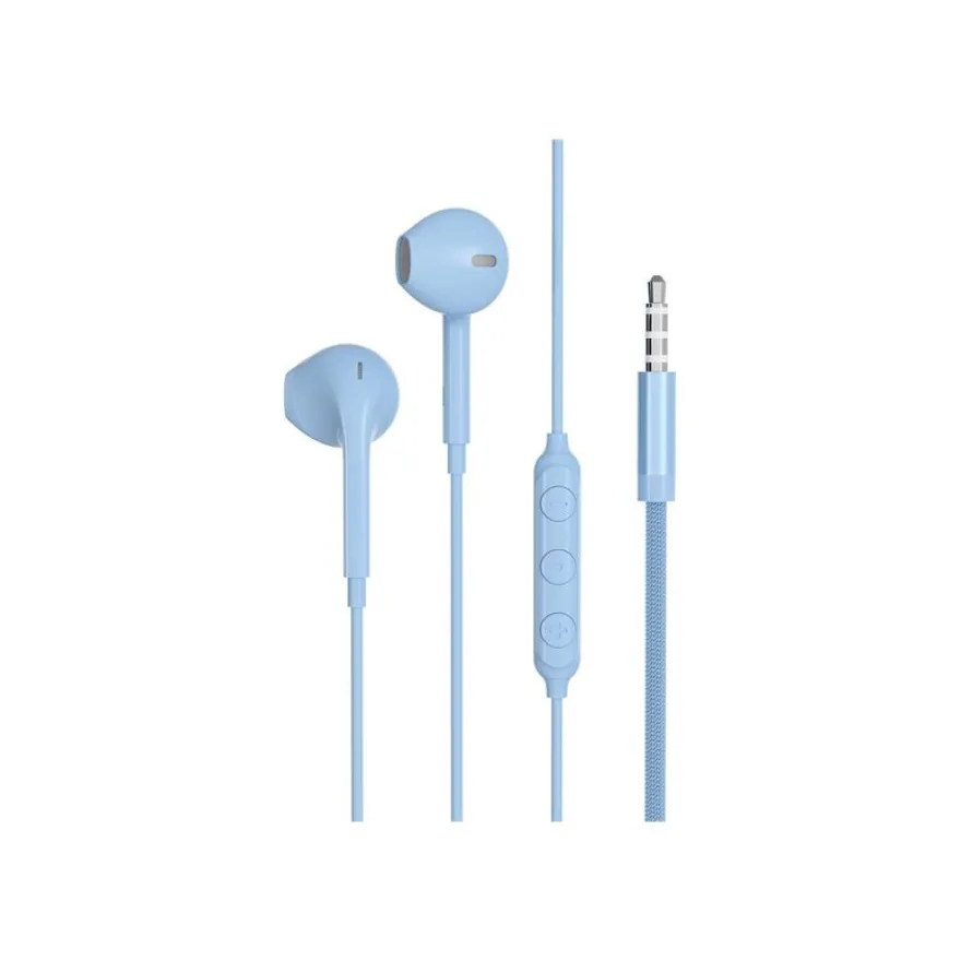 Force Play - Écouteurs avec micro - intra-auriculaire - filaire - jack 3,5mm - bleu
