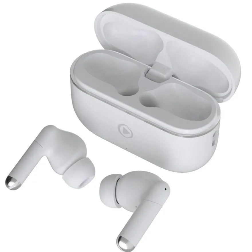 Force Play - Kit main libre - écouteur sans fil bluetooth - blanc