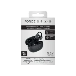 Force Play AirClip - Écouteurs sans fil avec micro - Bluetooth - titane