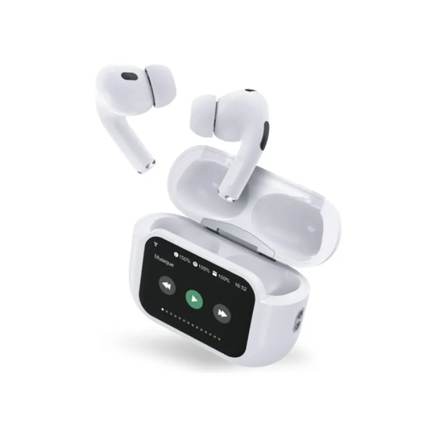 Force Play Touch XL - Écouteurs sans fil avec micro - Suppresseur de bruit actif - blanc