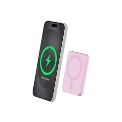 Force Power - Batterie externe - MagSafe - 5000 mAh - Rose métallisé