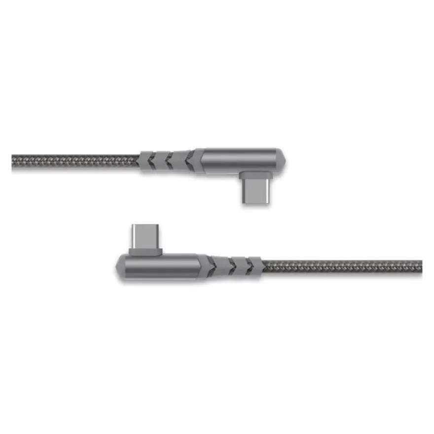 Force Power - Câble USB - 24 pin USB-C (M) incliné pour 24 pin USB-C (M) incliné - 3 A - 2 m - ultra renforcé, USB Power Delivery (60W) - gris