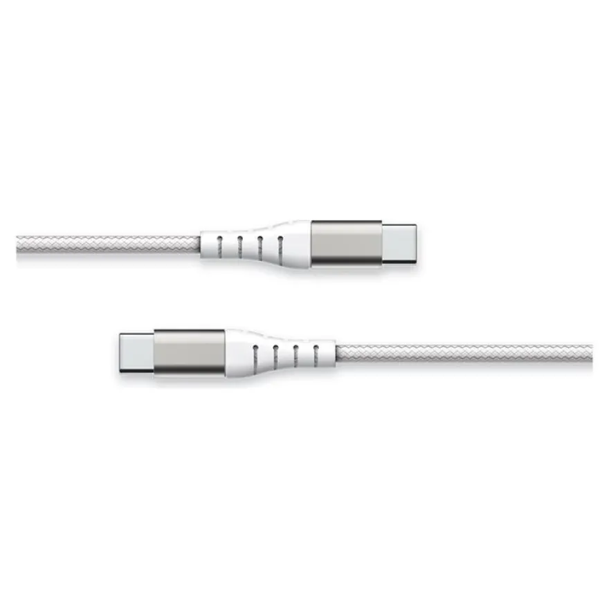 Force Power Lite - Câble renforcé - USB-C/USB C - 1.2 m - 3A - Blanc - Garanti à vie