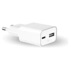 Force Power Lite - Adaptateur secteur - GaN - 30 Wh - PD - 2 connecteurs de sortie (USB, 24 pin USB-C) - blanc