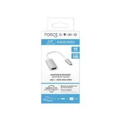 Force Power Lite - Adaptateur vidéo - 24 pin USB-C mâle pour HDMI femelle - noir - support pour 4K60Hz (3840 x 2160)