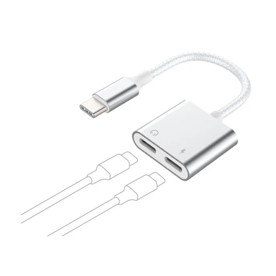 Force Power Lite - Casque/adaptateur de charge USB-C vers USB-C - 24 pin USB-C mâle pour 24 pin USB-C femelle - blanc