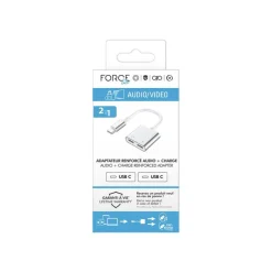Force Power Lite - Casque/adaptateur de charge USB-C vers USB-C - 24 pin USB-C mâle pour 24 pin USB-C femelle - blanc