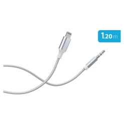 Force Power Lite - Câble audio - Lightning mâle pour mini-phone stereo 3.5 mm mâle - 1.2 m - blanc - câble renforcé
